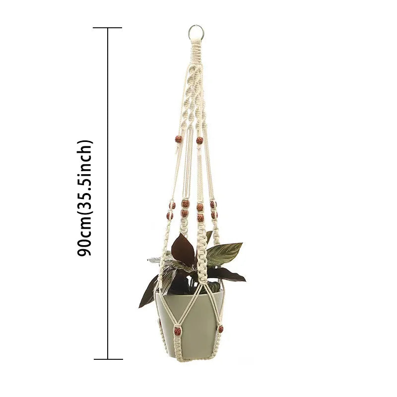 Hanging Plant Handmade Macrame Plant Hanger Flower Pot Planter Hanger Wall Decor Courtyard Garden Hanging Planter Hanging Bas