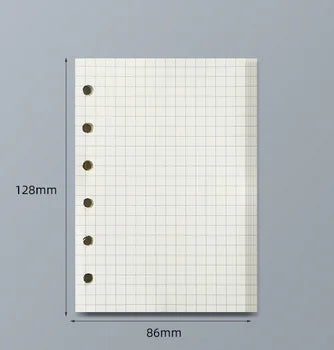 45 Sheets A5 A6 A7 Loose Leaf Notebook Refill Spiral Binder Inner Page Line Blank craft Grid Inside Paper Stationery - A7 gri