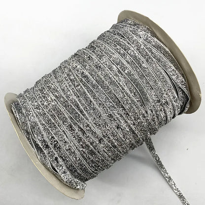 New 6mm Glitter Velvet Ribbon No Elastic Single Face Ribbon Headband Clips Bow Decoration - 11