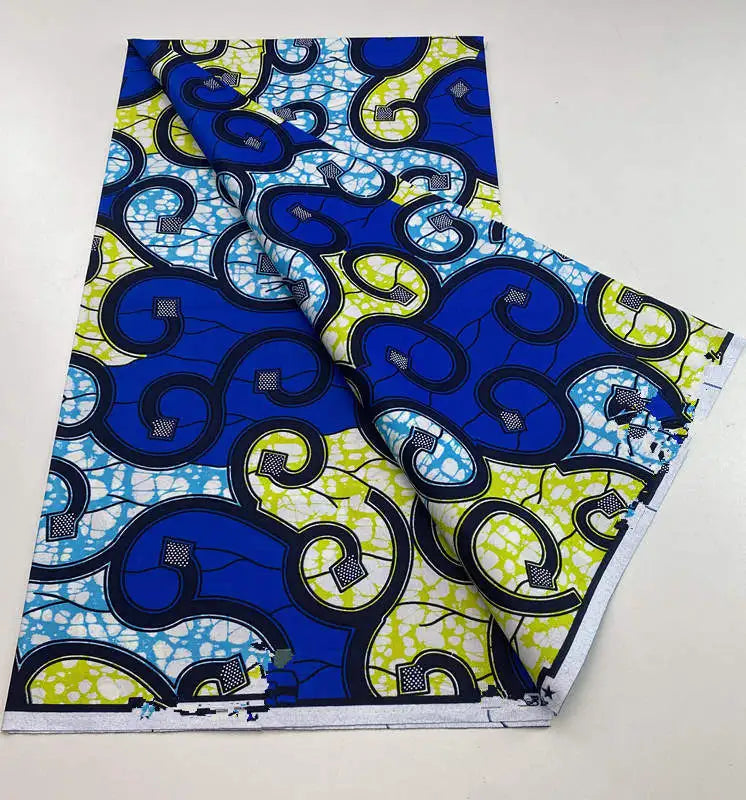 2024 6 Yards 100% Cotton Veritable Wax Pagne African Super Real Holland Wax VL Original Batik Lace Dress Dutch Loincloth - Be