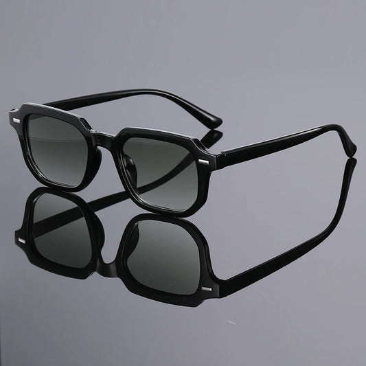 1Pc Men's Fashion Glasses New Trendy Square Frame Retro Rivet Y2K Music Festival Cool Street Style Decoration Suitable for Da