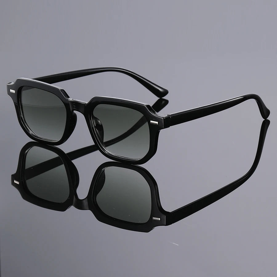 1Pc Men's Fashion Glasses New Trendy Square Frame Retro Rivet Y2K Music Festival Cool Street Style Decoration Suitable for Da