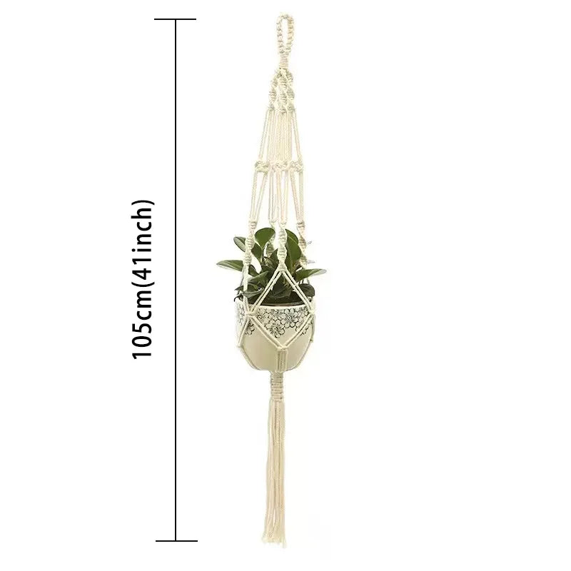 Hanging Plant Handmade Macrame Plant Hanger Flower Pot Planter Hanger Wall Decor Courtyard Garden Hanging Planter Hanging Bas