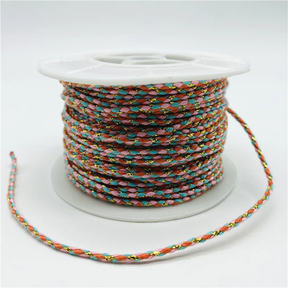 5yards/Lot 2.5mm Gold Line 100% Cotton Cord Rope Chinese Knot Macrame Cord Rope For Jewelry Making For Shamballa Bracelet