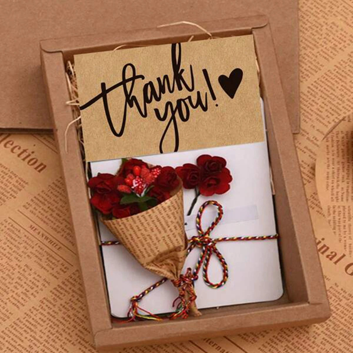 50pcs Natural Kraft Paper Thank You Cards for Small Business Appreciation Enterprise Thank You For Your Order Card Greeting C