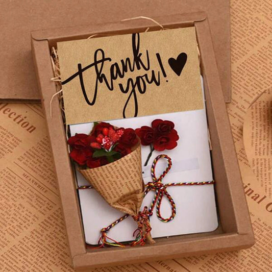 50pcs Natural Kraft Paper Thank You Cards for Small Business Appreciation Enterprise Thank You For Your Order Card Greeting C