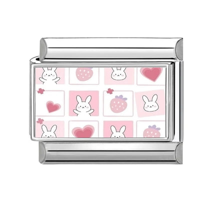 2026 New Women's Gift Cute Cat Looks at the cake Italian Charm Links Beads Fit 9mm Stainless Steel Modular Bracelet Jewelry G
