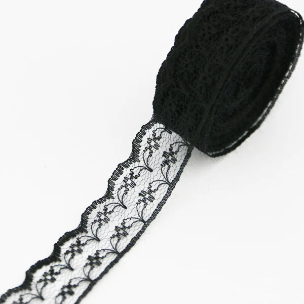 (10 yards/roll) Black lace fabric ribbon Webbing Decoration Lovely gift packing Material
