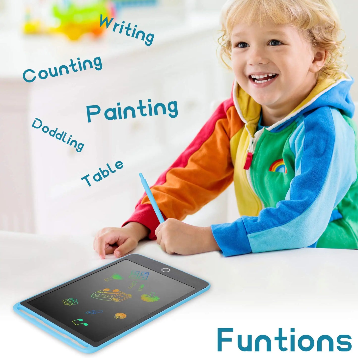 LCD Writing Tablet, Electronic Doodle Pad, 8.5 Inch Colorful Drawing Board for Kids, Eye Protection, Toys for children