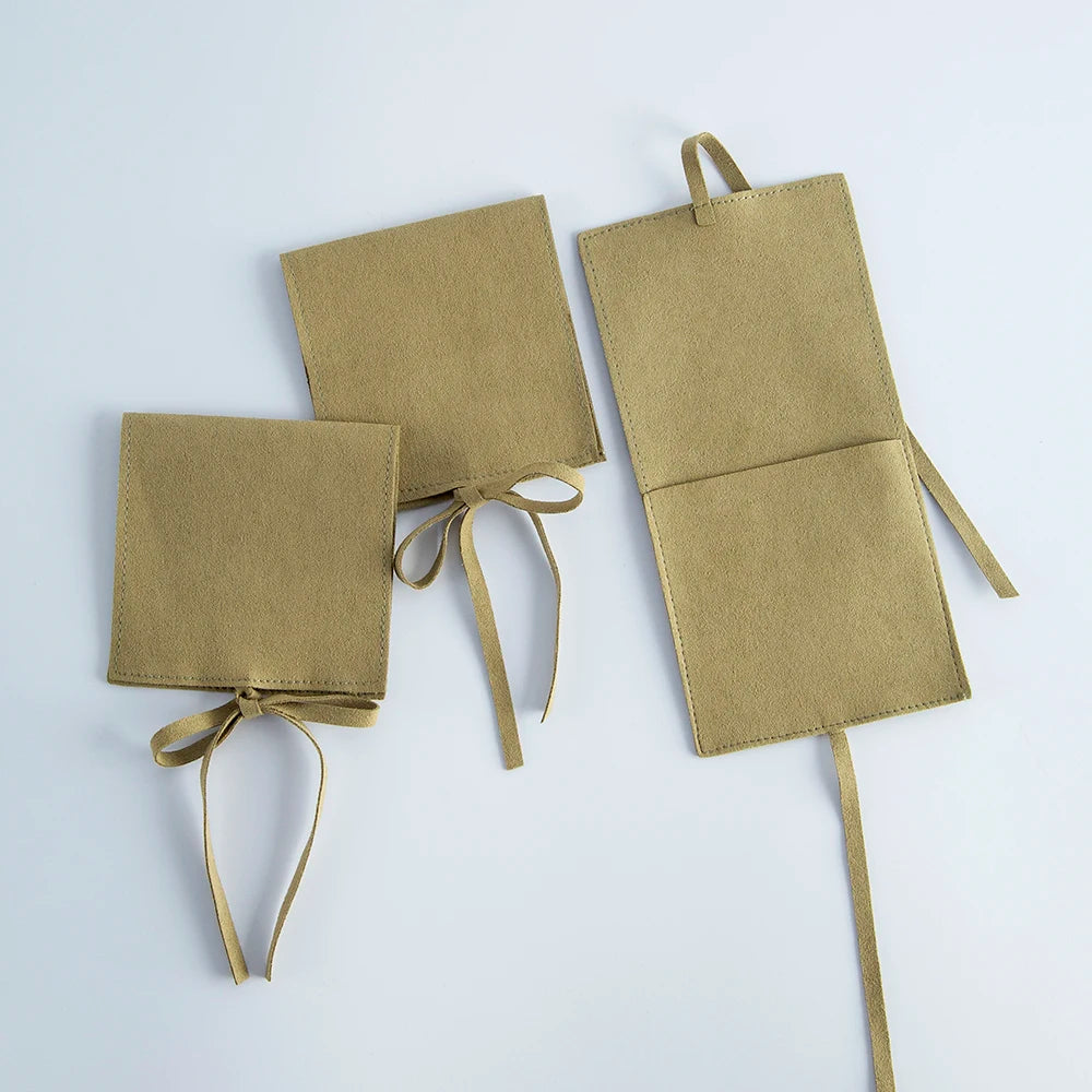 10pcs Velvet Jewelry Packaging Pouches Chic Wedding Favor Bags Cream Microfiber Cosmetic Bags Product Package Wedding Gift Ba