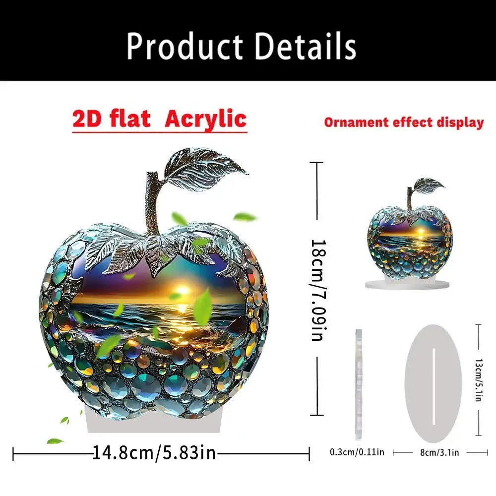 2D Acrylic Apple Landscape Desktop Decoration Ornament Home Living Room Entrance Tabletop Decoration Office Table Ornament - 