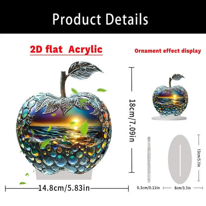 2D Acrylic Apple Landscape Desktop Decoration Ornament Home Living Room Entrance Tabletop Decoration Office Table Ornament - 