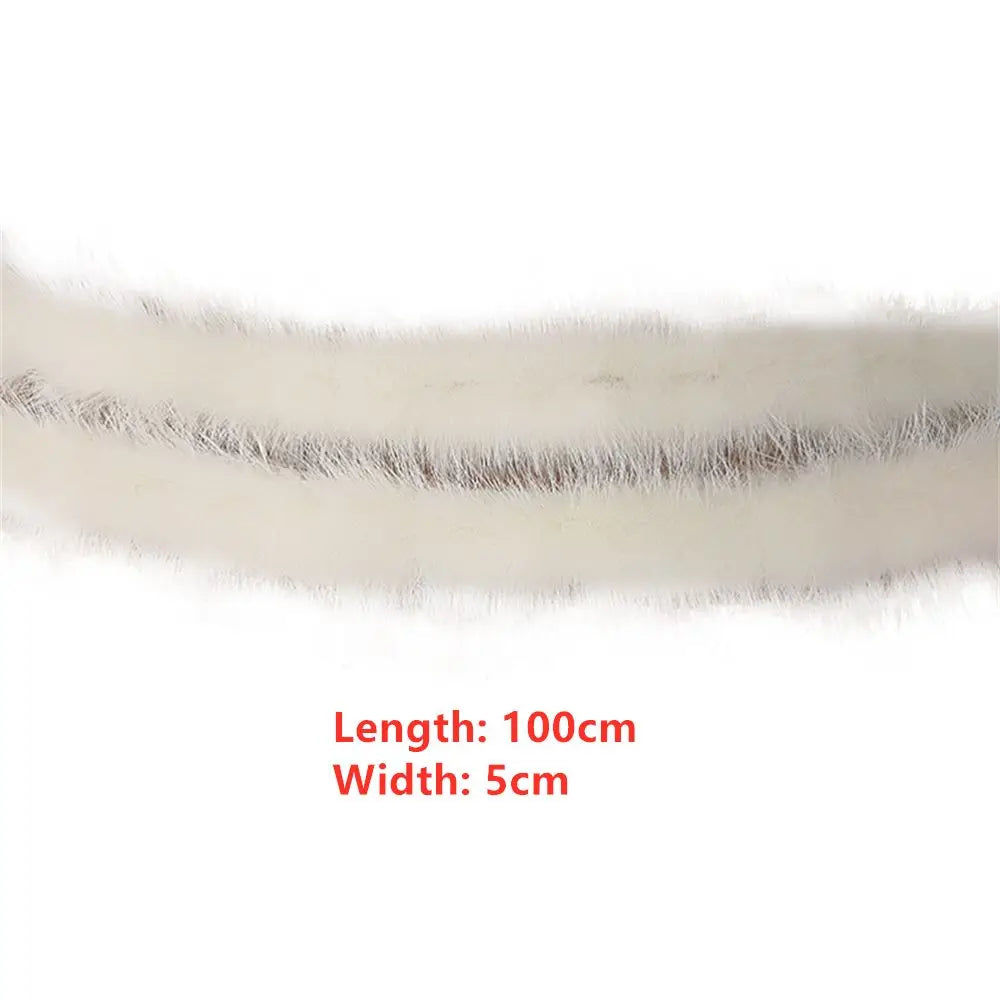 1PC 100cm in Length And 5cm in Width Faux Rabbit Fur Tape Trimming Ribbon Furry Fluffy Sewing DIY Craft Scarf Collar