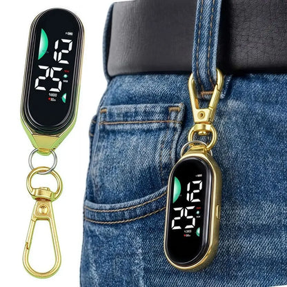 LED Electronic Hanging Watch Portable Waterproof Pocket Watch Digital Display Carabiner Luminous Pocket Watch Kids Adults