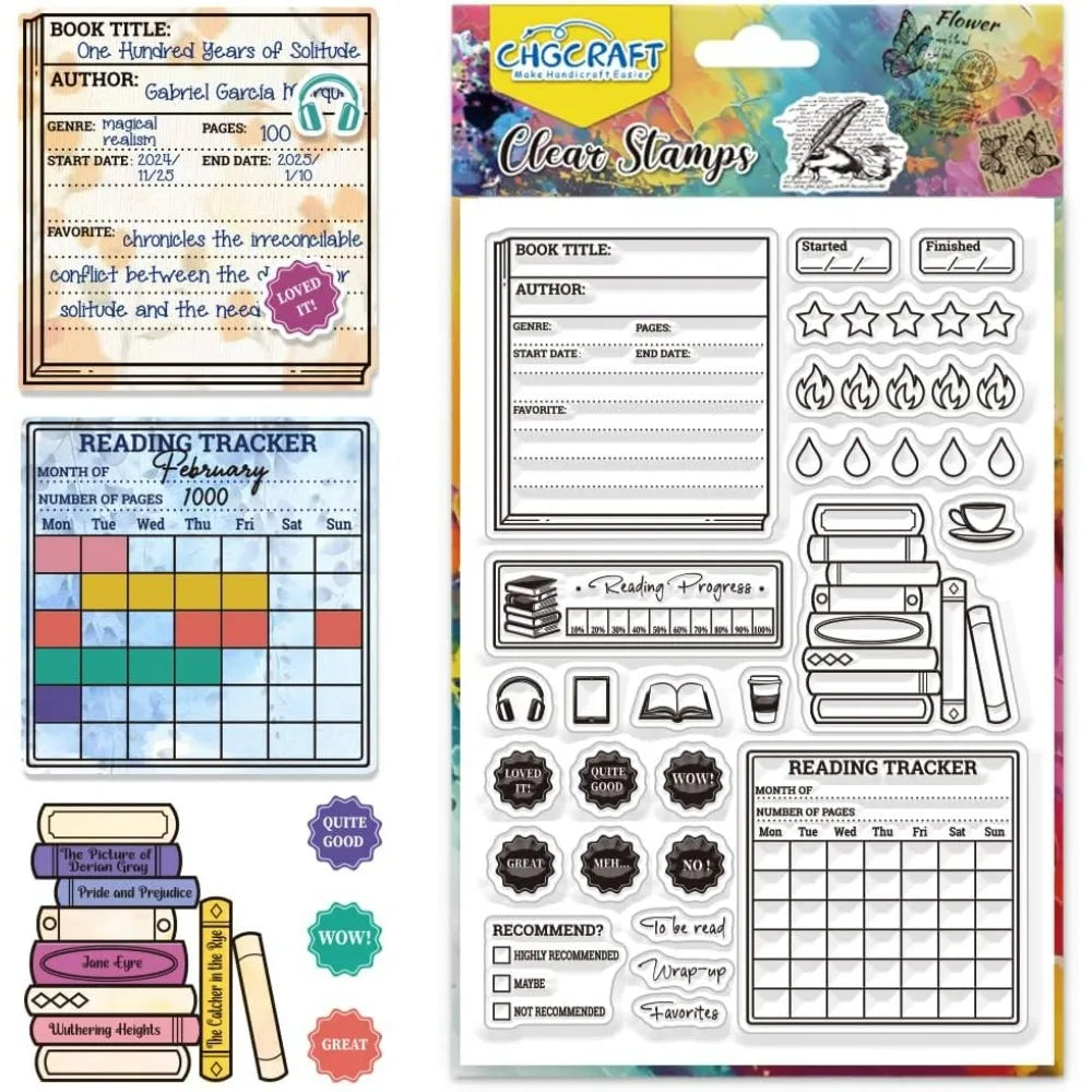 Reading Diary Clear Stamps Book Review Transparent Stamps Silicone Clear Stamp Seals for DIY Scrapbooking Photo Album