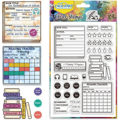 Reading Diary Clear Stamps Book Review Transparent Stamps Silicone Clear Stamp Seals for DIY Scrapbooking Photo Album