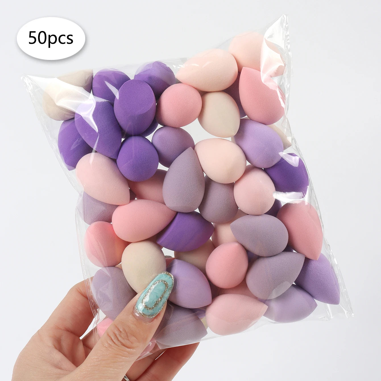 10/20/30/50/100Pcs Mini Makeup Sponge, Expands When Exposed to Water, Suitable for All Skin Types - 50Pcs B