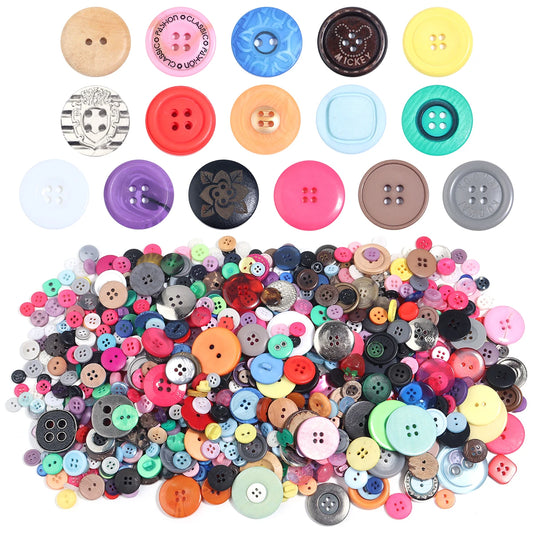 90Pcs/pack Colorful Round Resin Buttons Assorted Sizes Bulk Buttons For Handmade Creative Crafts Sewing Clothing Accessories 