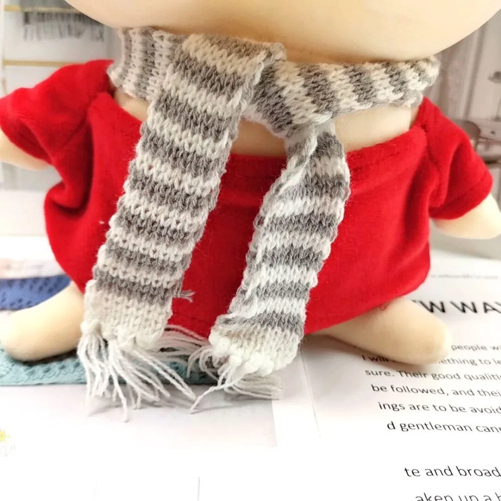 DIY Doll Clothes Casual Wear Scarf 20cm Cotton Doll Knitted Scarf Doll Multi-colors Little Bear Scarves Dolls Accessories - G