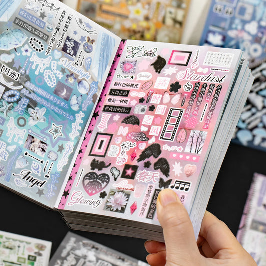 30sheets Kawaii Ins Roaming Dream Core Die Cutting Sticker Book DIY Scrapbooking Decoration Journal Aesthetic Sticker