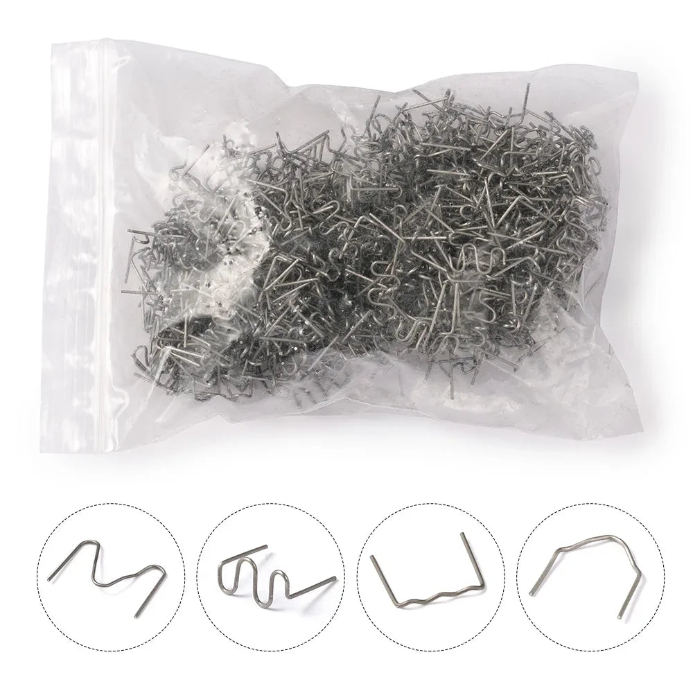 300Pcs Plastic Welder Hot Stapler Standard Pre-cut Corrugated Staples Bumper Body Repair 0.8/0.6mm Stainless Steel Welding To