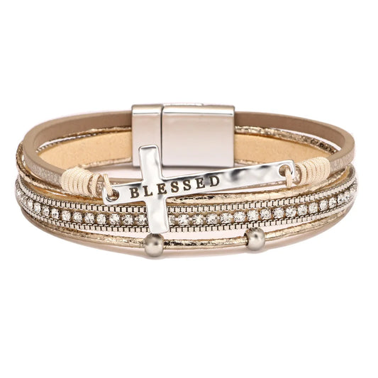 Bohemian Cowboy Chic Cross Bracelet Western Jewelry For Women Christian Bracelets Religious Bracelets