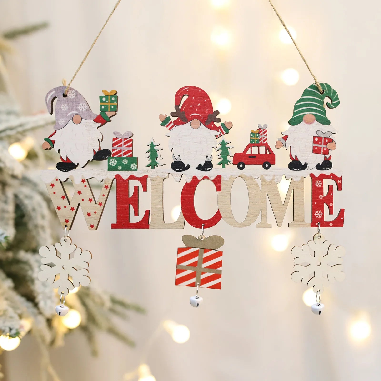1PC Wooden Christmas Door Hanging Oranments Wall Merry Christmas Decor for Home Happy New Year Naviidad Door Pendants Gifts -