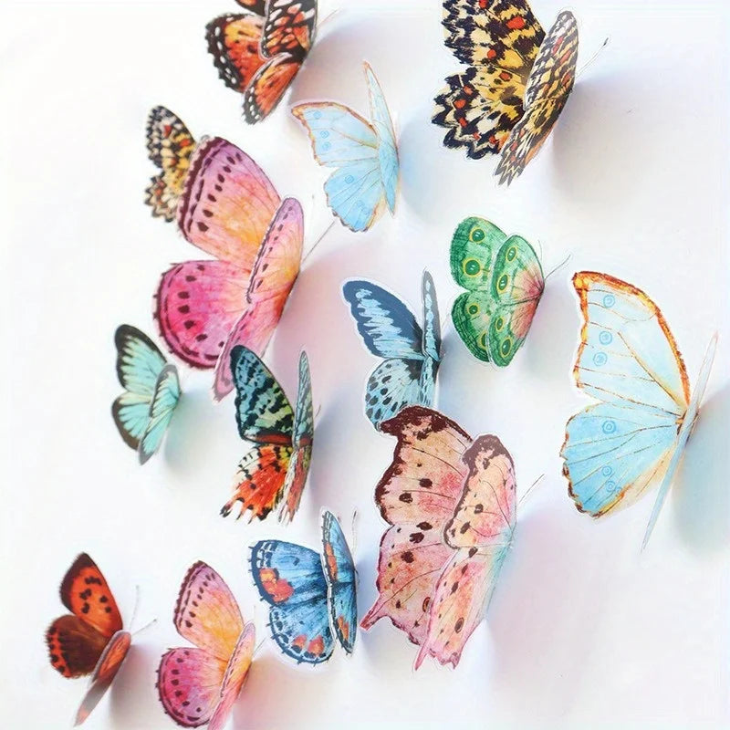36pcs Lifelike Butterfly Decorations Set - Watercolor Wings, Easy To Hang for Wedding, Party, Photo Booth Props