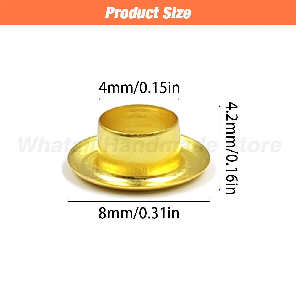 100 Sets 4mm Metal Eyelets Grommet Ring With Washer Multicolor For Scrapbooking Shoes Belt Cap Bag Tags Clothes DIY Leathercr