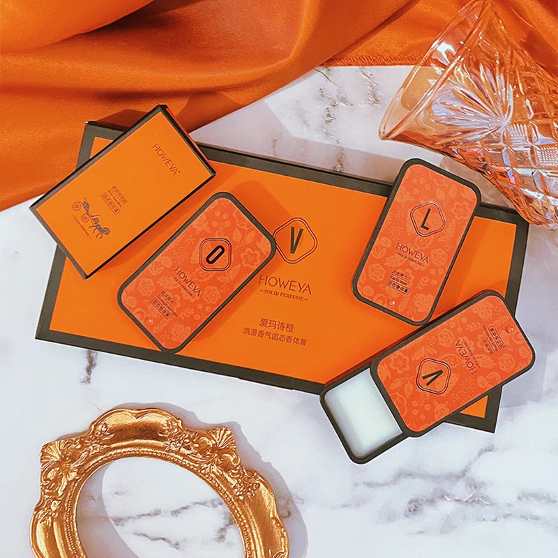 4pcs Solid Perfume Set, Floral and Fruity Fragrance, Long-lasting Fragrance, Light fragrance and Portable, Idea for Gift /Dai