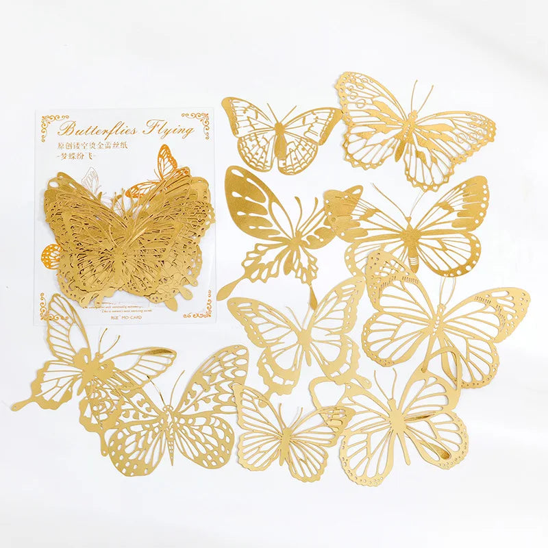 10 Sheets Large size Hollow out Bronzing laser material paper Planner Scrapbooking handmade Junk Journal Supplies - D