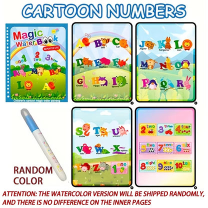 Magical Book Water Drawing Montessori Toys Reusable Coloring Book Magic Water Drawing Book Sensory Early Education for Childr