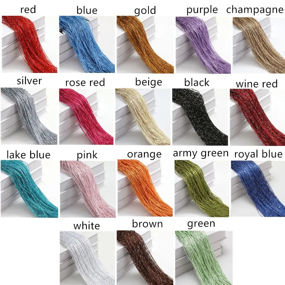 IPCS Tassel Window Curtains Shining Screen Panel Hanging Beaded Curtains Glitter String Curtain Door Fly Screen Party Decorat