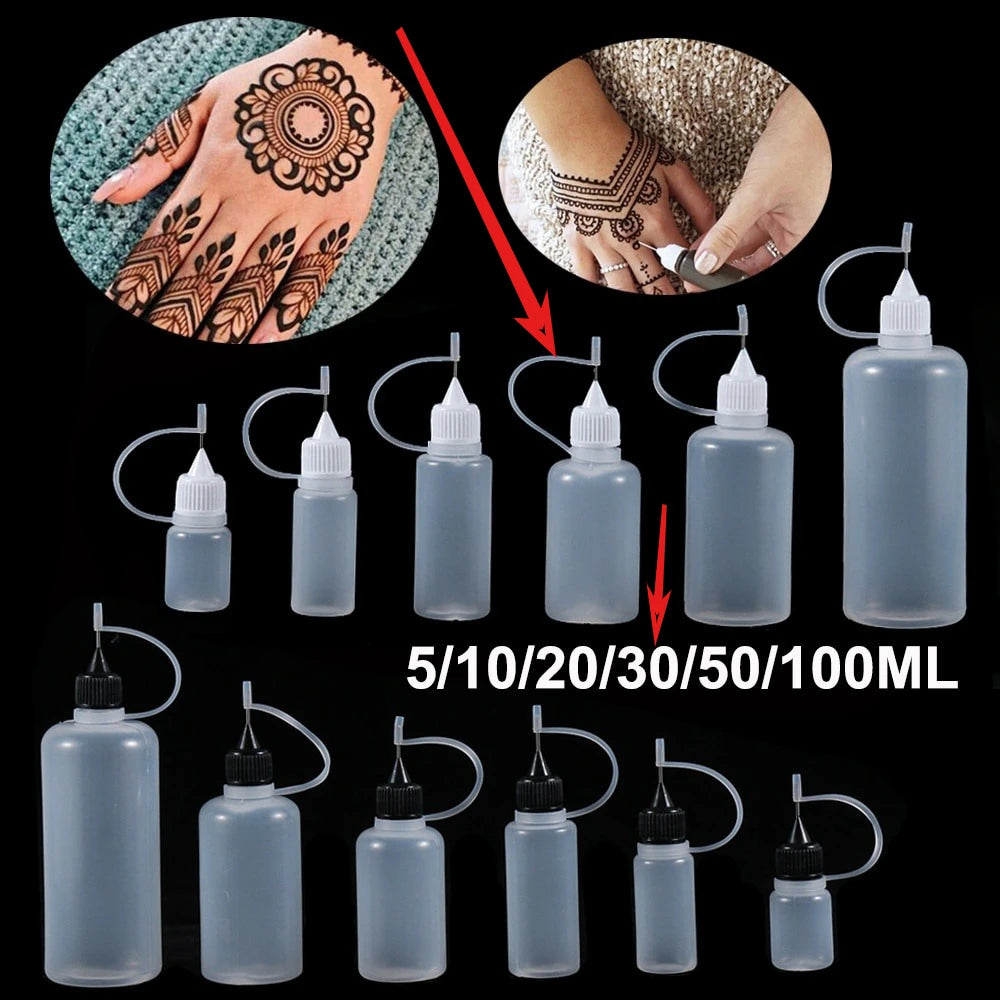 5pcs/set 5/10/20/30/50/100ML Needle Tip Glue Applicator Bottle for Paper Quilling DIY Scrapbooking Paper Craft Tool