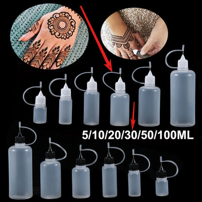 5pcs/set 5/10/20/30/50/100ML Needle Tip Glue Applicator Bottle for Paper Quilling DIY Scrapbooking Paper Craft Tool - White-3