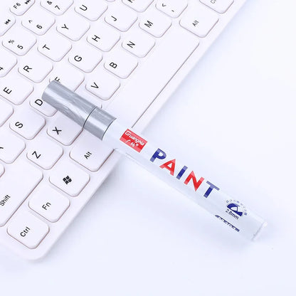 Car Paint Pen Waterproof Car Wheel Tire Oily Painting Mark Pen Auto Rubber Tyre Tread CD Metal Permanent Paint Marker - Silve