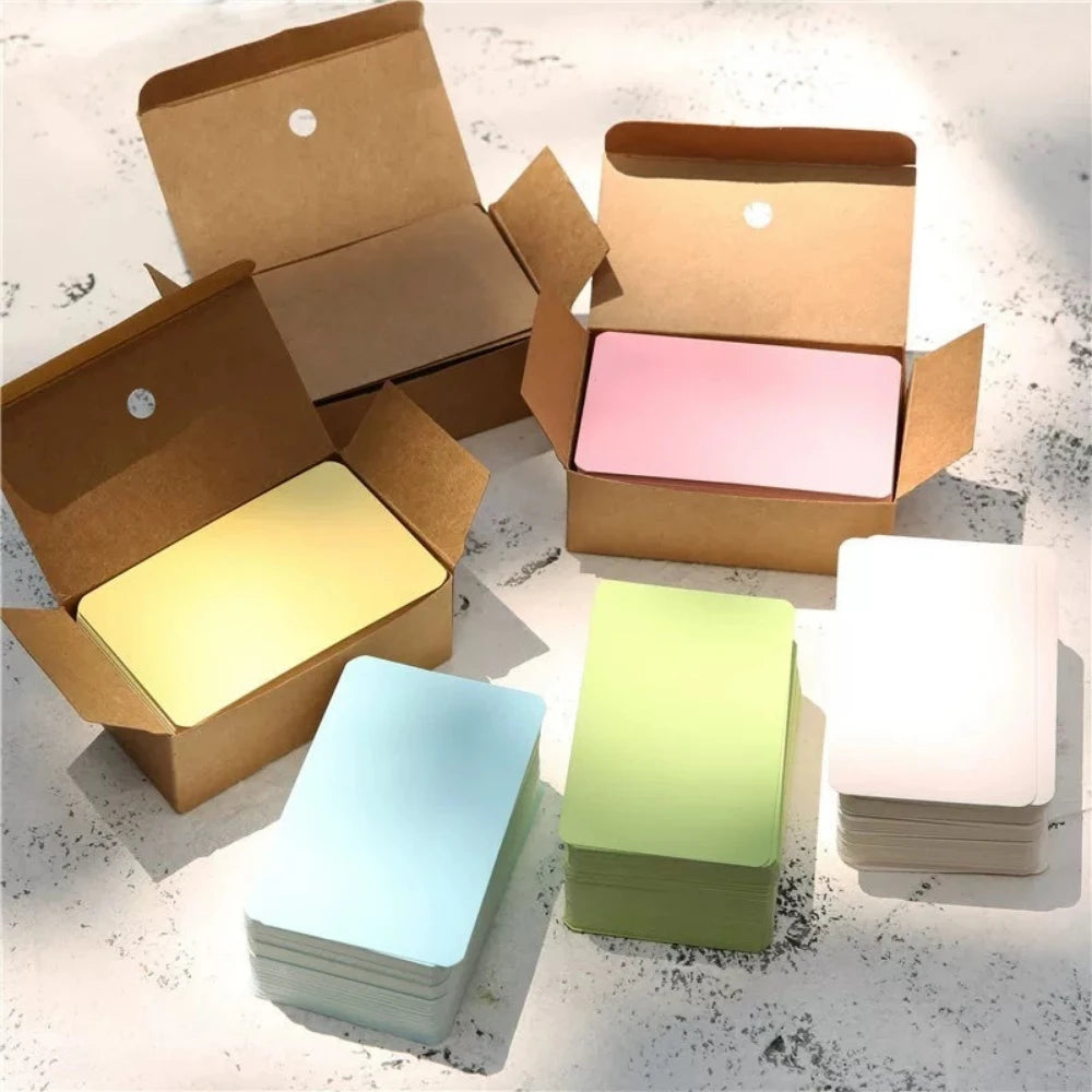 100/50/20PCS Color Kraft Paper Card Retro Double Sided Word Card DIY Postcard Gift Greeting Invitation Card Note Message Card