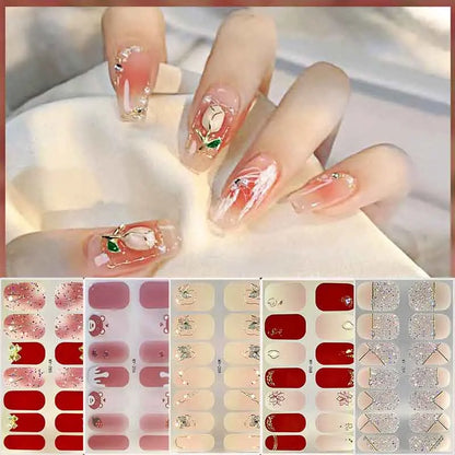 Nail Sticker Full Cover Waterproof Nail Art Manicure Decoration Sweet DIY Nail Decail Rhinestones Self Adhesive Manicure INS 