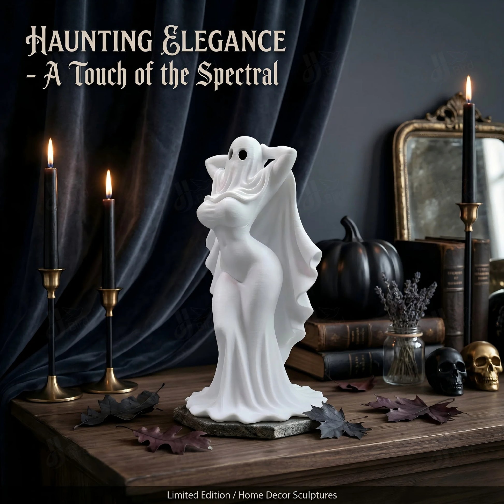 Ghost Girl Ornament, Gothic Style, Collectible Figurine, Home Desk Decoration, Creative Sculpture