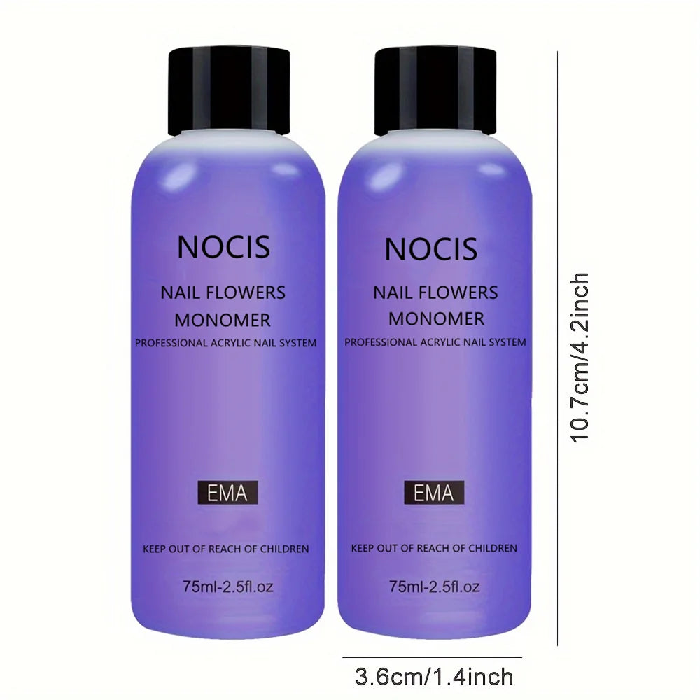 Professional Acrylic Nail Monomer, 75ml Unscented Liquid Monomer for Acrylic Nail Extension, Salon Quality Nail System Kit