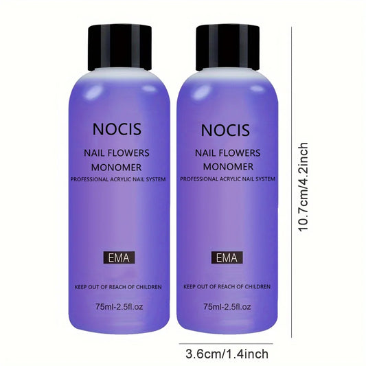 Professional Acrylic Nail Monomer, 75ml Unscented Liquid Monomer for Acrylic Nail Extension, Salon Quality Nail System Kit