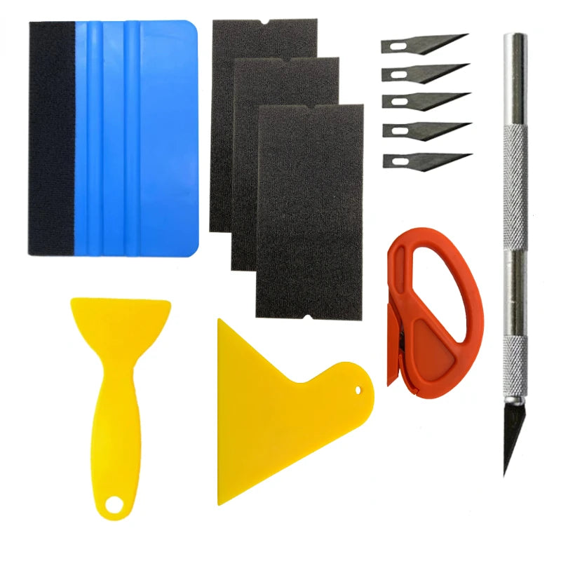 Car Wrapping Tools Kit Auto Foil Set Vinyl Wraps Tool Foil Tools Squeegee Scraper Cutter Knife for Car Wrapping Film Tools Ki