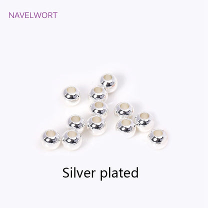 2/2.5/3/4/5/6mm 18K Gold Plated Loose Beads Brass Round Spacer Beads For Bracelet Making Findings,Accessories For Jewelry