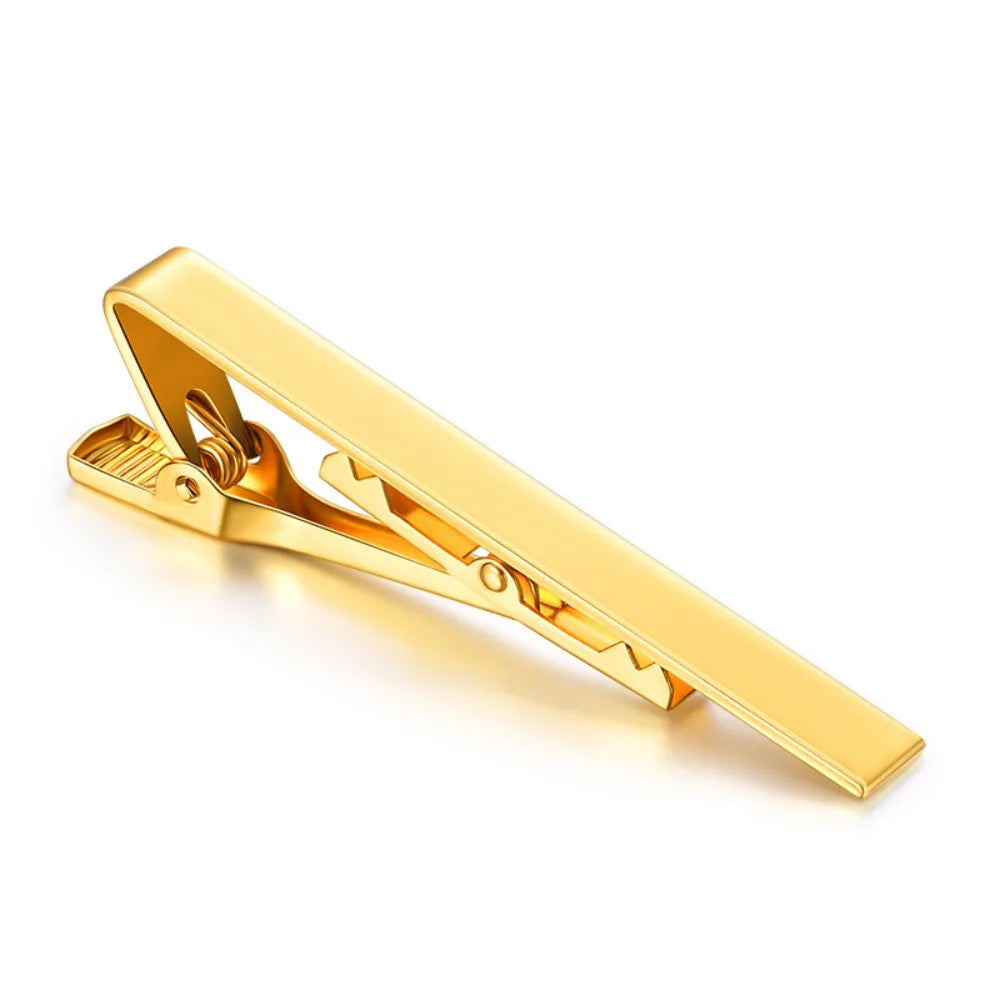 Elegant Classic Men's Tie Clip Lightweight Portable Tie Pin Metal Necktie Bar Dress Shirts Accessories for Wedding Ceremony -