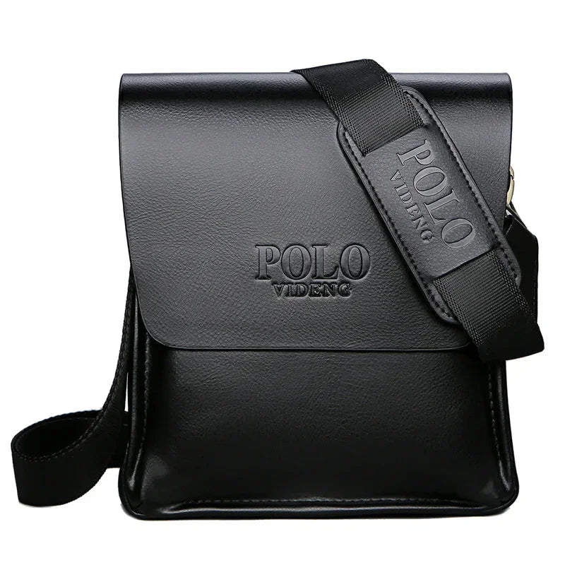 The Leisure Business Single Shoulder Bag Polo Vertical Bag Man Trend Inclined Shoulder Bag - black