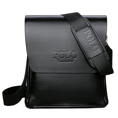 The Leisure Business Single Shoulder Bag Polo Vertical Bag Man Trend Inclined Shoulder Bag - black