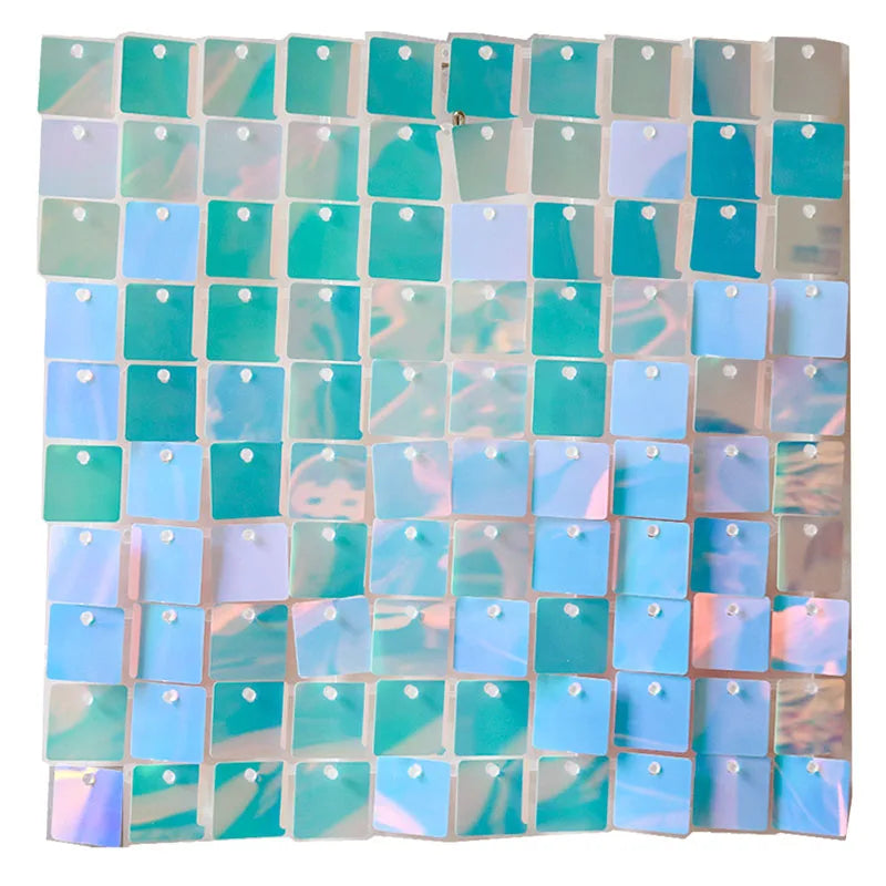6-30Pcs Colorful Glitter Sequins Background Wall Panels Light Gold Square Shiny Panels Wedding Birthday Christmas Party Backd