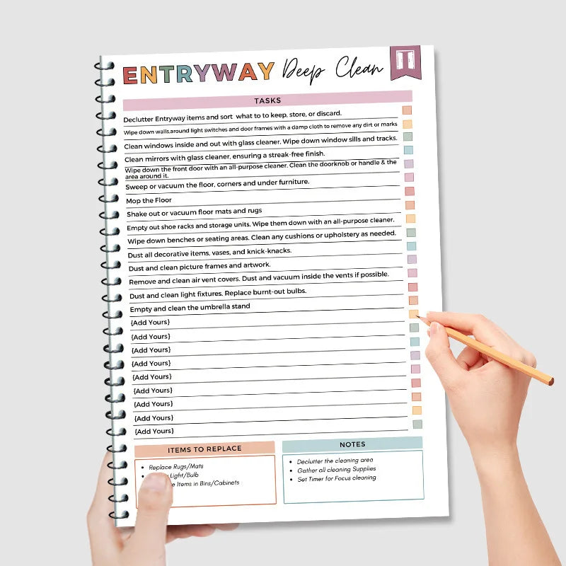 ADHD Cleaning Planner Bundle – Includes Home Cleaning Schedule, Weekly, Monthly, Year-Round Cleanliness Tips, Family Chore Ch