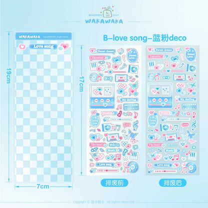 SCRAPBOOK Music Decorative STICKER Korean DIY Phone Luggage Motorcycle Laptop Flakes Idol Card Deco Sticker