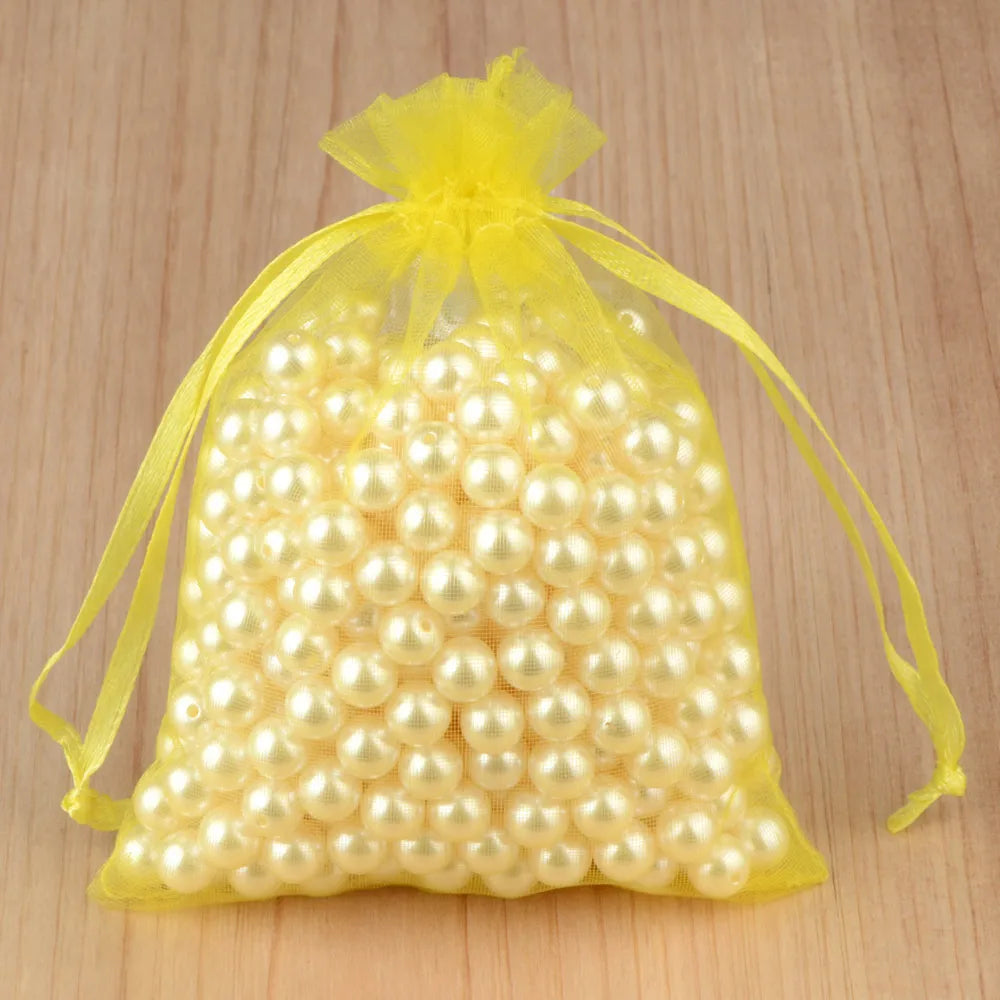 100pcs 24 Colors Jewelry Packaging Bag 5*7 7*9 9*12 10*15cm Organza Bags Gift Storage Wedding Drawstring Pouches Wholesales -